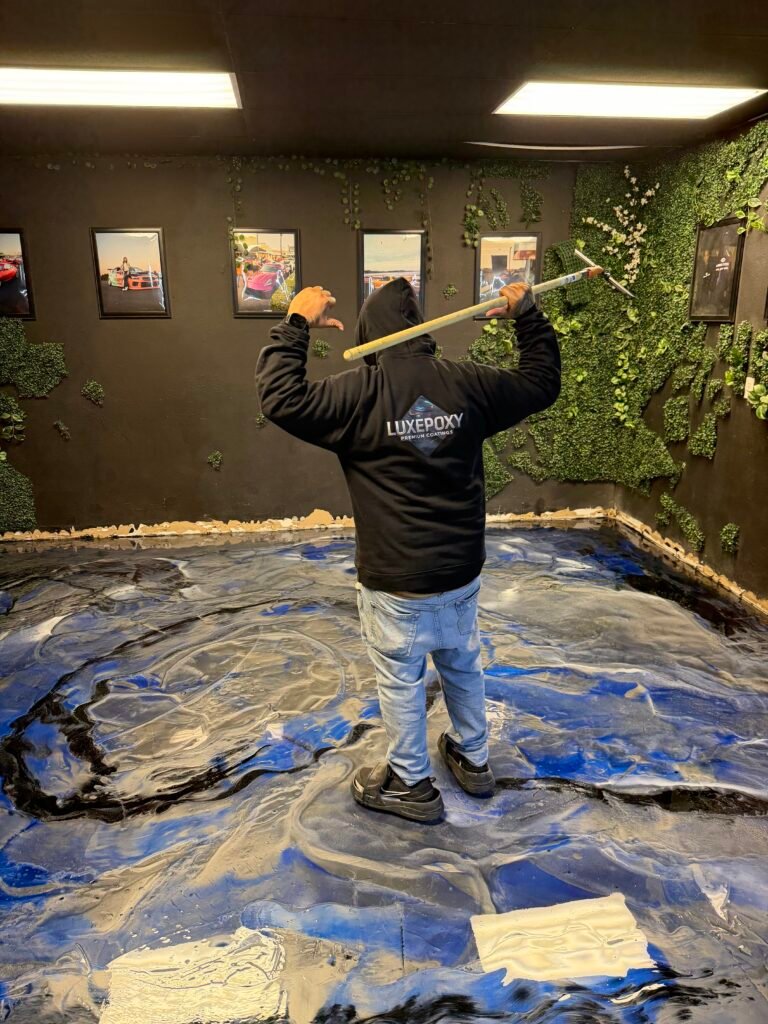 Epoxy flooring installation in Murrieta and Temecula by Luxepoxy Premium Coatings
